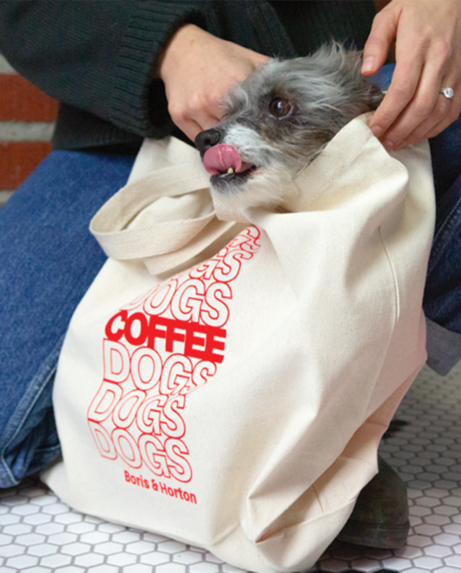 EMO, Dog Teeth Handheld Bag (Large)-Coffee